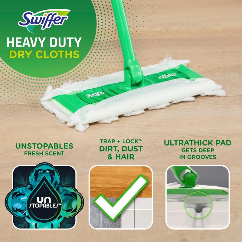 Swiffer Sweeper Heavy Duty Dry Multi-Surface Cloth Refills for Floor Sweeping and Cleaning, Unstopables Fresh Scent, 20 Count - Image 2